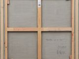 an image of a painting of a window with a drawing on it