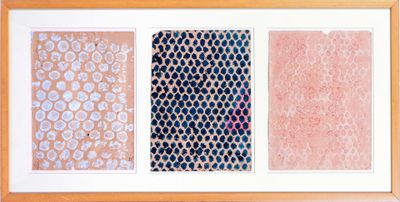 Benard PAGES (né en 1940). Empreintes de grillages - 1972.