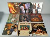 a lot of various album covers on the table