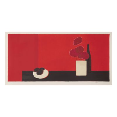 l'image d'un tableau représentant un vase contenant des fleurs