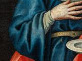 an image of a painting of a woman holding a plate of food
