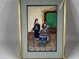 tableau représentant un homme et une femme assis dans une pièce