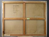 an image of a painting on a easel with writing on it