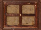a picture of an old wooden window with a glass pane
