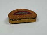 an image of a small wooden box on a white surface