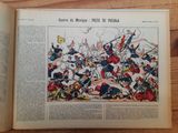 an open book with a picture of a military scene in it