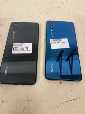 l'arrière et le côté d'un téléphone noir et bleu, l'un à côté de l'autre