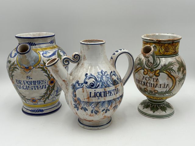 Léon WARIN à MALICORNE – 3 pots / pichets « S.DE POMMES MAGISTRAL...