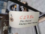 a sticker on the handle of a bicycle that has a price tag attached to it