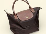 longchamp leather tote bag in brown