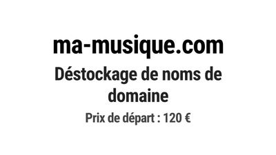 Nom de domaine ma-musique.com. Catégorie: Musique et audio.