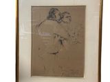an image of a drawing of a man and a woman in a gold frame