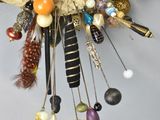 a bag with a bunch of different items hanging from it