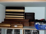 a shelf that has many different types of items on it