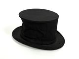 a black top hat on a white background