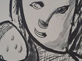 drawing of a woman holding a baby in her arms