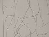 an image of a drawing of a woman sitting on a bed