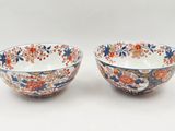 pair of japanese imari porcelain bowls