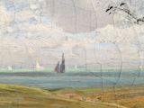 a painting of a sailboat on the water
