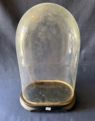 une image représentant une cloche en verre reposant sur un socle en bois