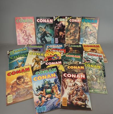 a bunch of comics are stacked on top of each other