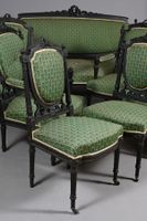 Ensemble de mobilier de salon en bois noirci mouluré et scul… (photo 3)