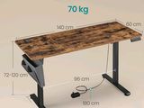 la hauteur d'un bureau debout avec un plateau en bois et des pieds noirs