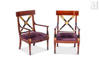 Paire de fauteuils de style Empire
