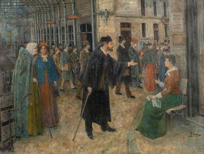 Clément Carbon (1835-1907) 'Sortie de la Gare', huile sur to…