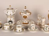 many different types of tea and coffee cups and saucers