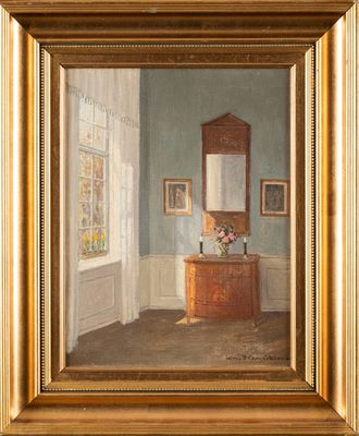 Wiliam HENRIKSEN (1880-1964) Intérieur au miroir