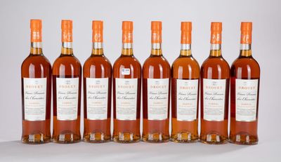 six bouteilles de vin alignées sur une surface blanche