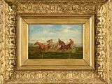 une image représentant un tableau où l'on voit un groupe de chevaux galopant dans un champ