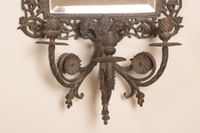 Paire d'appliques murales en bronze à trois bougeoirs, miroi… (photo 3)