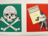 an open book with a picture of a skull and crossbones on it