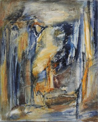 un tableau représentant un tableau où l'on voit un homme debout devant une fenêtre