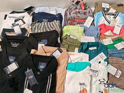a lot of clothes that are sitting on a table