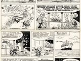 an old comic strip with a cartoon of a man and a dog
