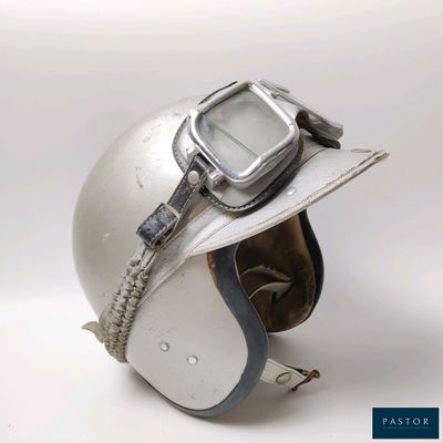 a close up of a helmet with a watch on it