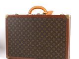 Valise Louis Vuitton en toile Monogram avec poignée en bois