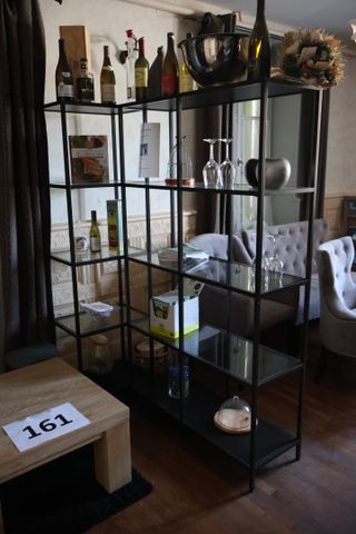 Étagère métal et verre 5 niveaux 2 travées, étagère métal et verr...