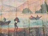 a picture of a painting of people in boats on the water