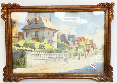 une image représentant une rue avec des maisons en arrière-plan
