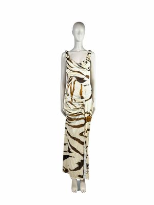 an image of a mannequin dressed in a zebra print dress
