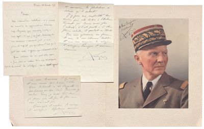 une vieille photo d'un homme en uniforme militaire et une lettre