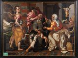 an image of a painting of a group of people in a room