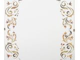 un miroir blanc orné de fleurs dorées et rouges