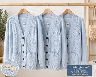 Lot de 3 gilet NAZ taille aléatoire valeur marchandante du l…