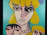 un tableau représentant une femme avec trois enfants