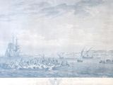a picture of a painting of a boat in the water